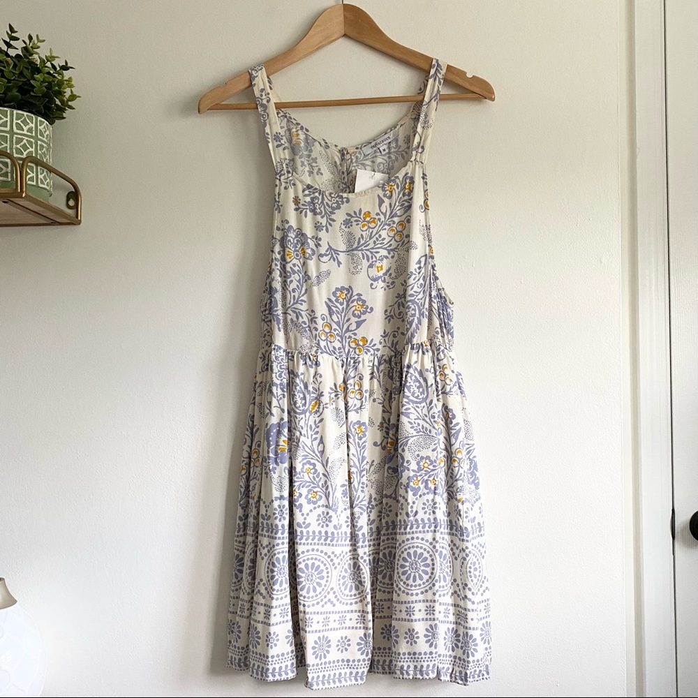 Olivaceous Floral Print Mini Dress